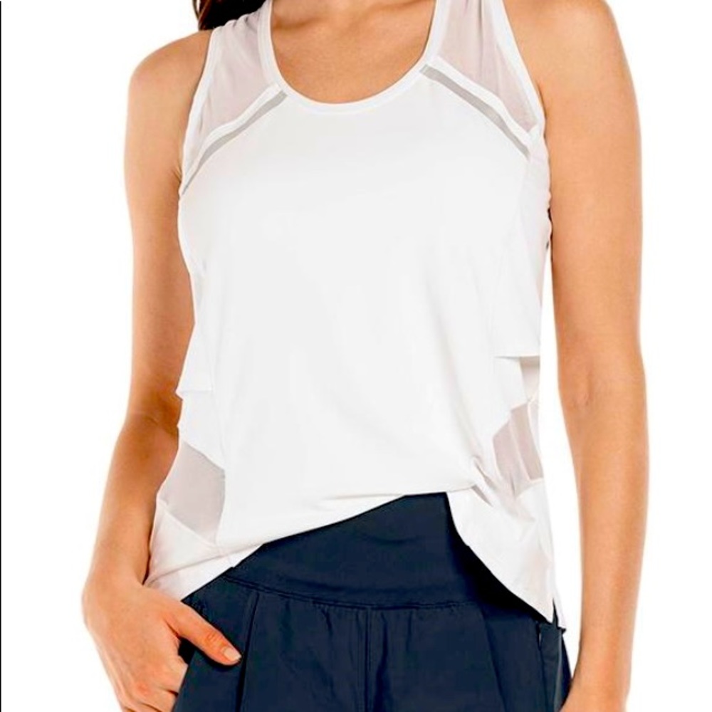 Lucky In Love Women's Hi-Tech Tennis Tank White Size M